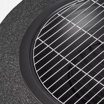 Churrasqueira portátil com grelha 74x30 cm preta/granito escuro
