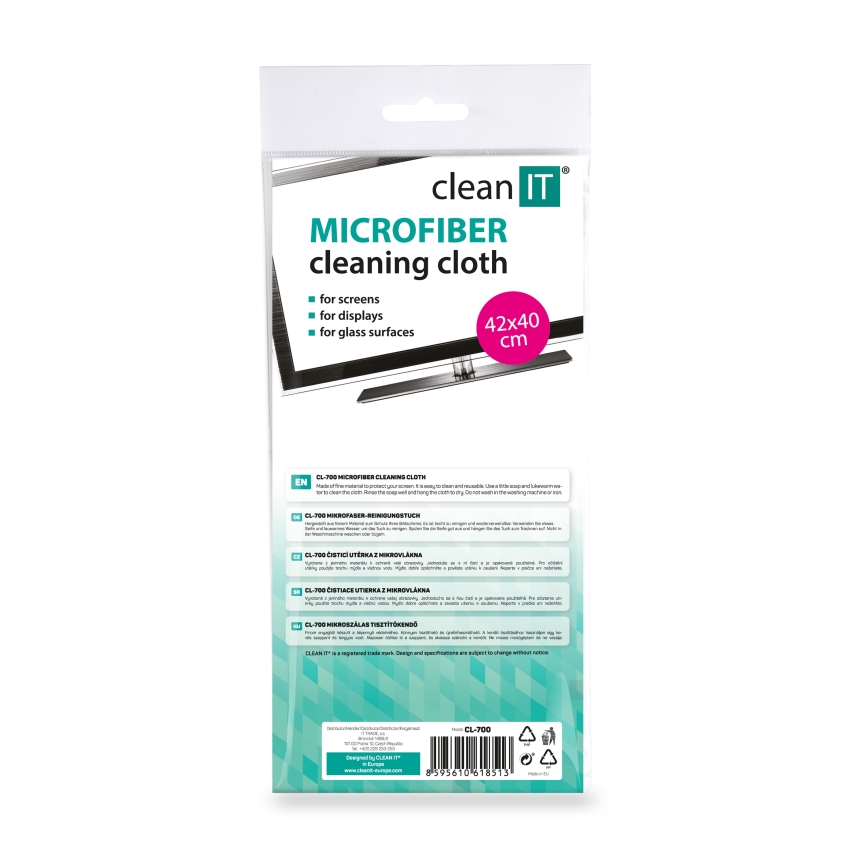 CLEAN IT CL-700 - Pano de limpeza de microfibras 40x42 cm azul