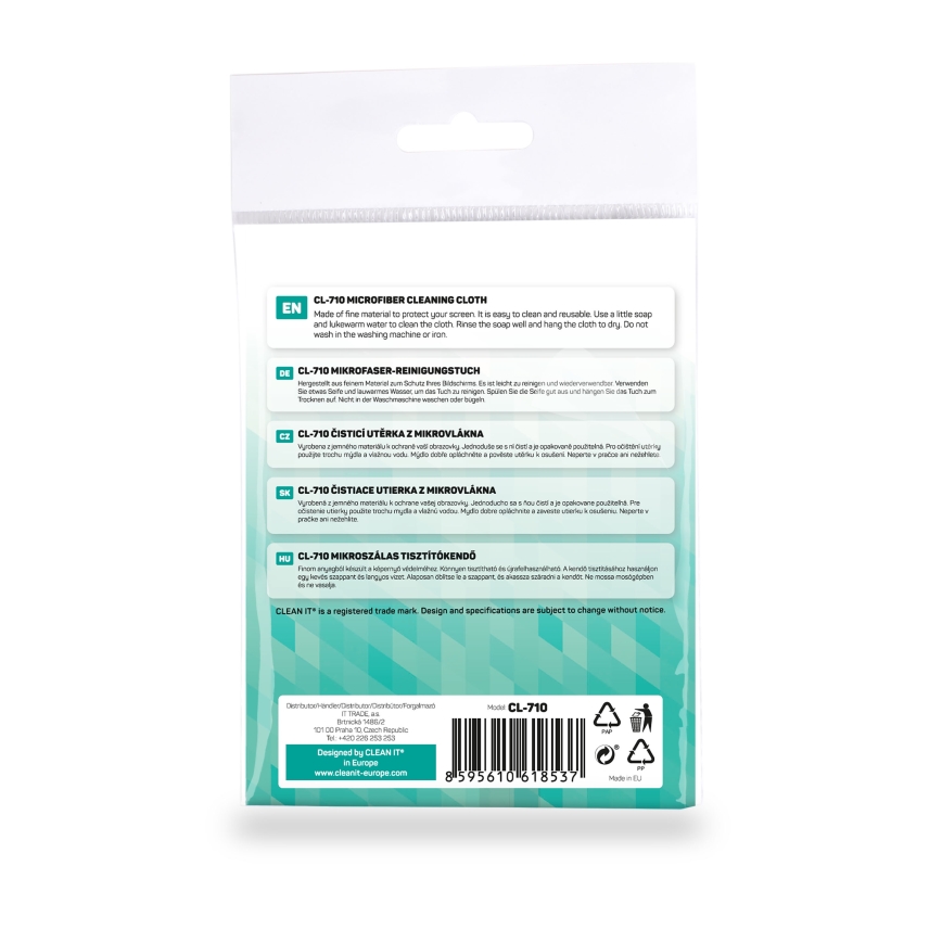 CLEAN IT CL-710 - Pano de limpeza de microfibras 19x19 cm azul