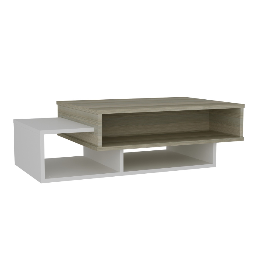 Mesa de centro TAB 32x105 cm bege/branco
