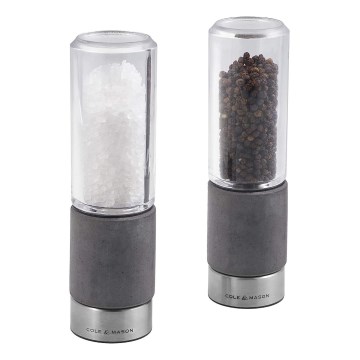 Cole&Mason - Conjunto de moedores de sal e pimenta REGENT CONCRETE, 2 unidades, em betão, 18 cm