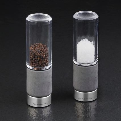 Cole&Mason - Conjunto de moedores de sal e pimenta REGENT CONCRETE, 2 unidades, em betão, 18 cm