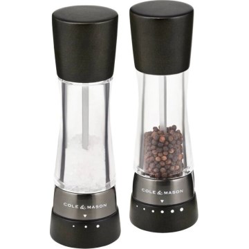 Cole&Mason - Conjunto de moedores de sal grosso e pimenta DERWENT 2 unid. 19 cm faia/preto