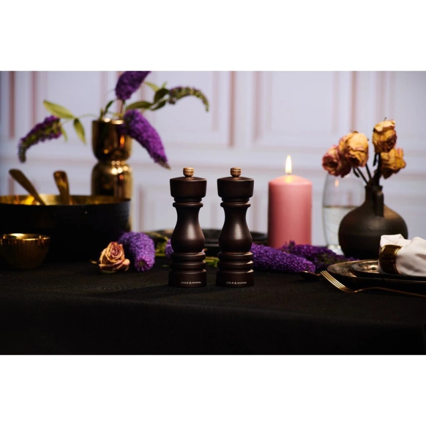 Cole&Mason - Conjunto de moedores de sal grosso e pimenta LONDON 2 unid. 22 cm faia/castanho