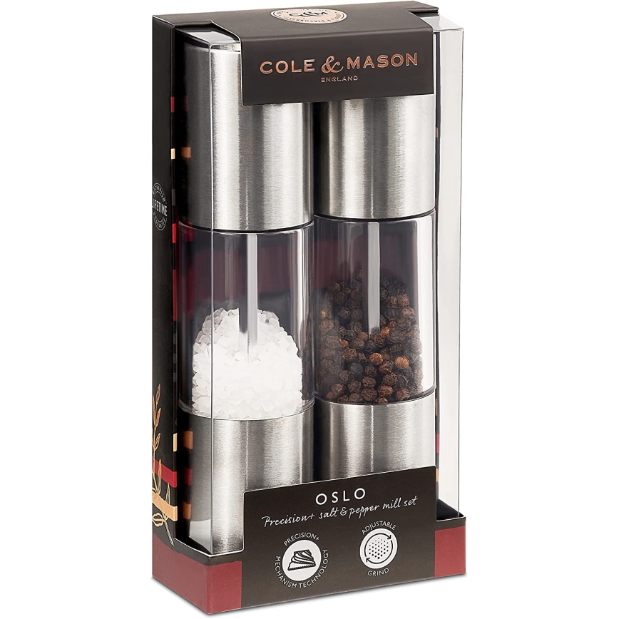 Cole&Mason - Conjunto de moedores de sal grosso e pimenta OSLO 2 pçs 18,5 cm