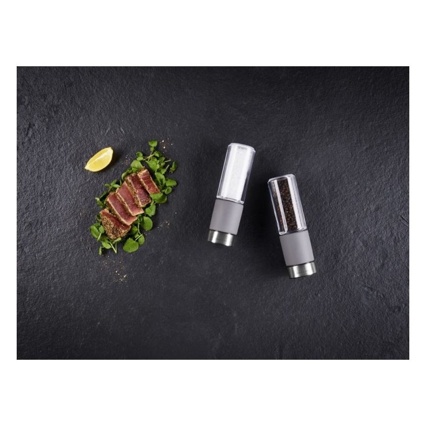 Cole&Mason - Conjunto de moedores de sal grosso e pimenta REGENT CONCRETE 2 pçs betão 18 cm