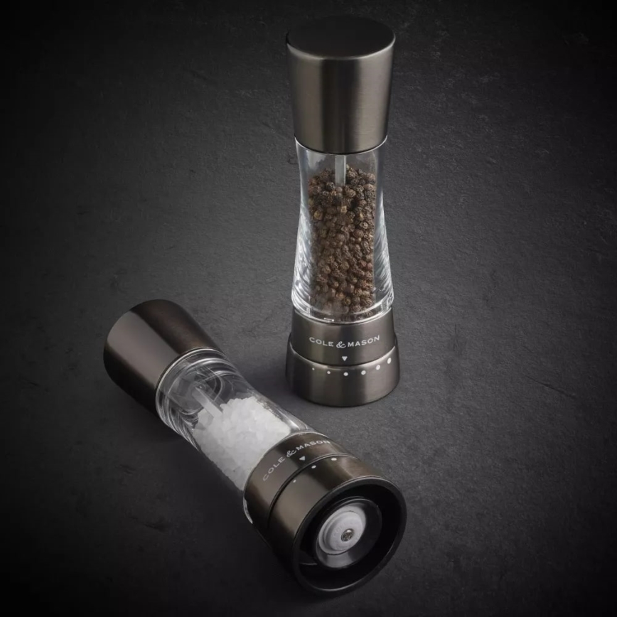 Cole&Mason - Conjunto de moinhos de sal e pimenta DERWENT 2 peças 19 cm antracite