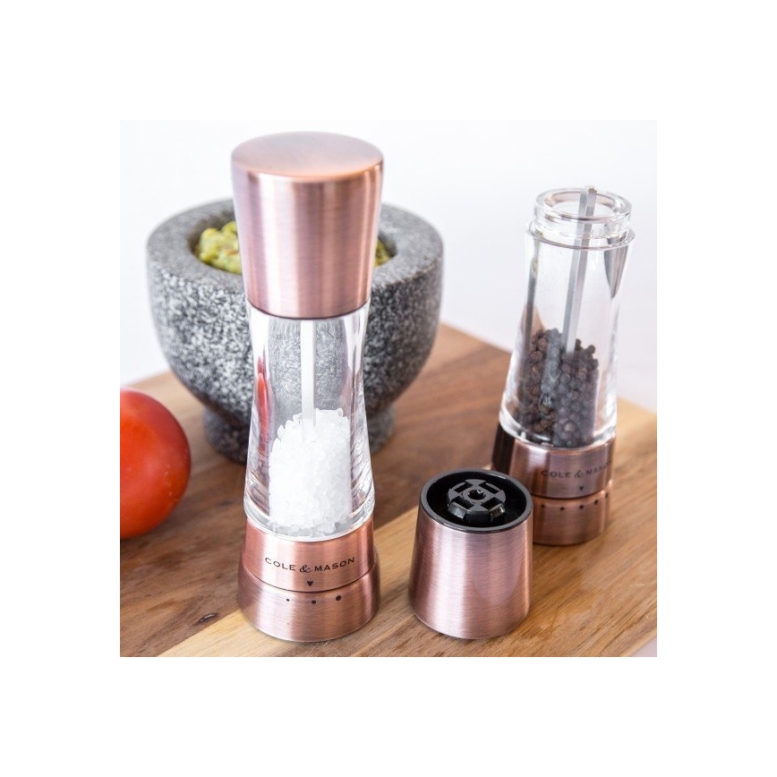 Cole&Mason - Conjunto de moinhos de sal e pimenta DERWENT 2 peças 19 cm cobre