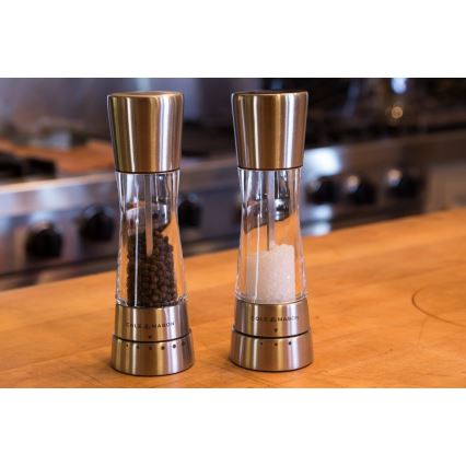 Cole&Mason - Conjunto de moinhos de sal e pimenta DERWENT 2 peças 19 cm cromo brilhante