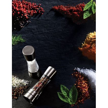 Cole&Mason - Conjunto de moinhos de sal e pimenta DERWENT 2 peças 19 cm cromo brilhante