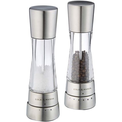 Cole&Mason - Conjunto de moinhos de sal e pimenta DERWENT 2 peças 19 cm cromo brilhante