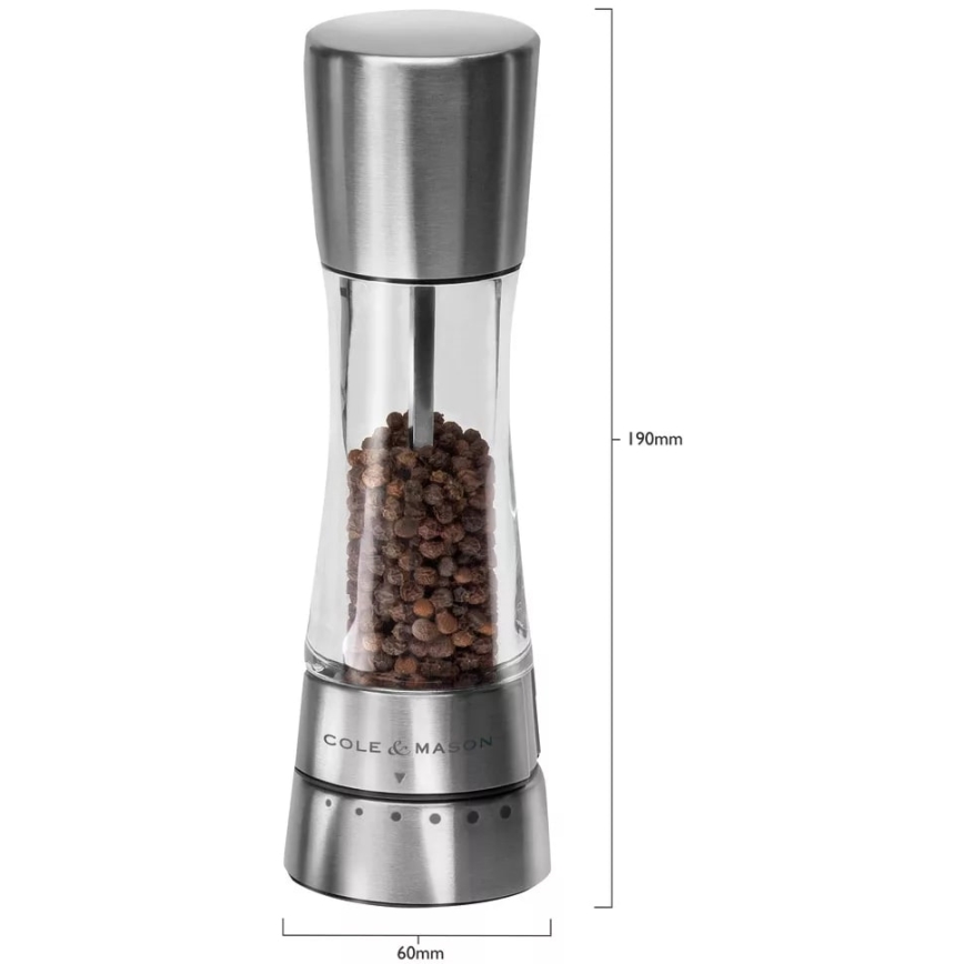 Cole&Mason - Moinho de sal DERWENT 19 cm cromo brilhante