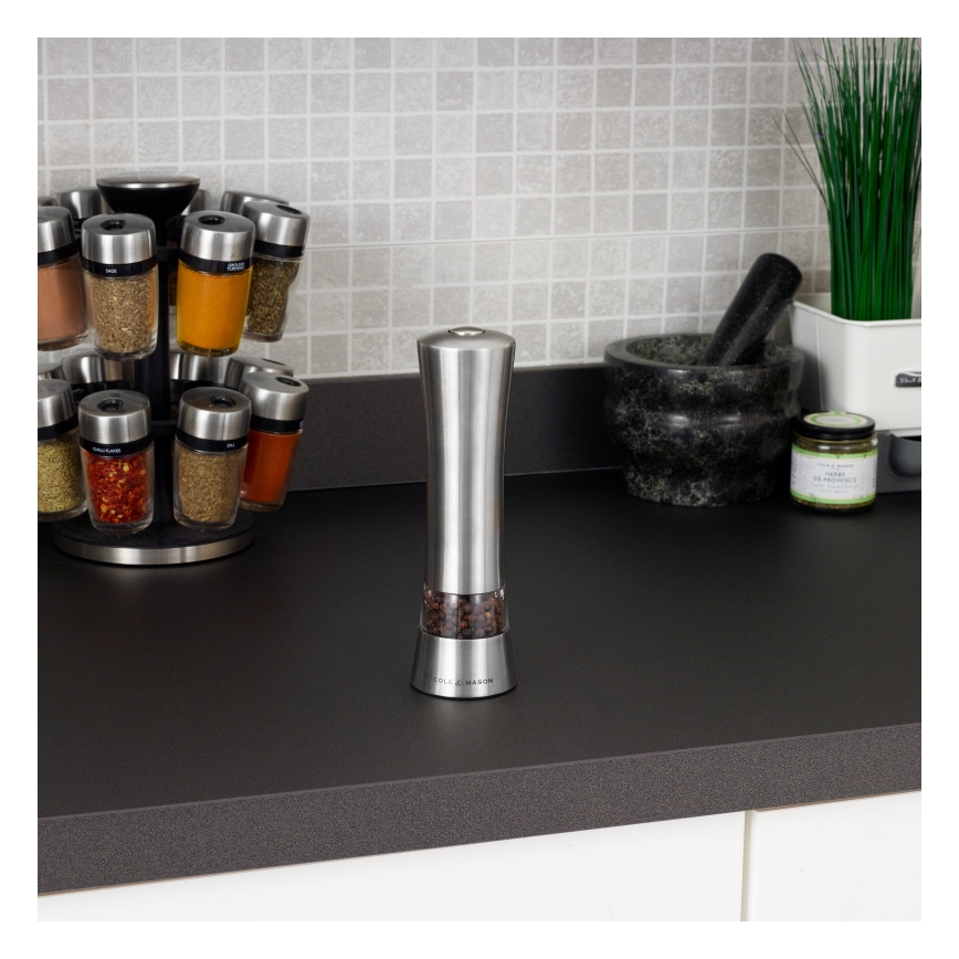 Cole&Mason - Moinho elétrico para sal ou pimenta WITNEY CLASSIC 6xAAA 20,6 cm