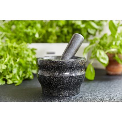 Cole&Mason - Almofariz de granito com pilão GRANITE diâmetro 18 cm granito/preto