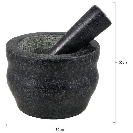 Cole&Mason - Almofariz de granito com pilão GRANITE diâmetro 18 cm granito/preto