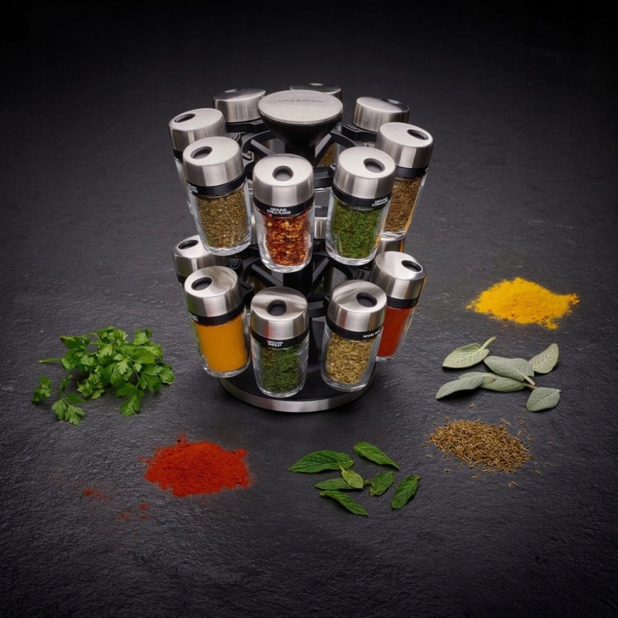 Cole&Mason - Suporte giratório para especiarias MASTER 17 peças