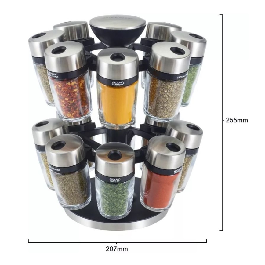 Cole&Mason - Suporte giratório para especiarias MASTER 17 peças