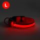 Coleira de cão LED recarregável 45-52 cm 1xCR2032/5V/40 mAh vermelha