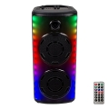 Coluna de som recarregável LED RGB com microfone 600W/2400 mAh + controlo remoto