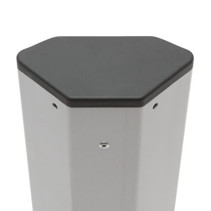 Coluna de tomadas de canto 3x230 V + 2x USB-A preta/prateada