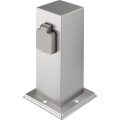 Coluna de tomadas exterior 2x 230V IP44 cromo mate quadrada