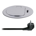 Coluna de tomadas para tampo de mesa 1x230V + USB-C Power Delivery prateado/preto