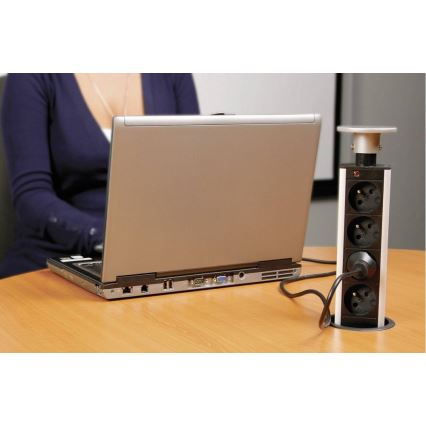 Coluna de tomadas para um tampo de mesa 4x230V