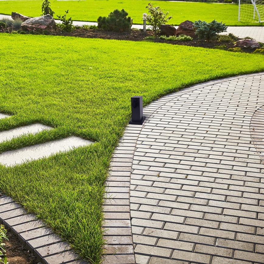 Coluna exterior com tomada 1Z SCHUKO 230V IP44 20 cm preto