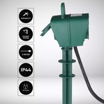 Coluna exterior com tomada SCHUKO 4Z 230V IP44