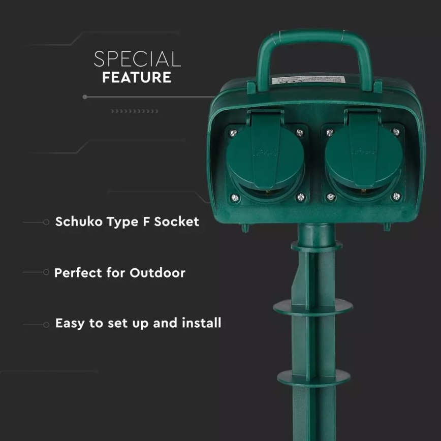 Coluna exterior com tomada SCHUKO 4Z 230V IP44