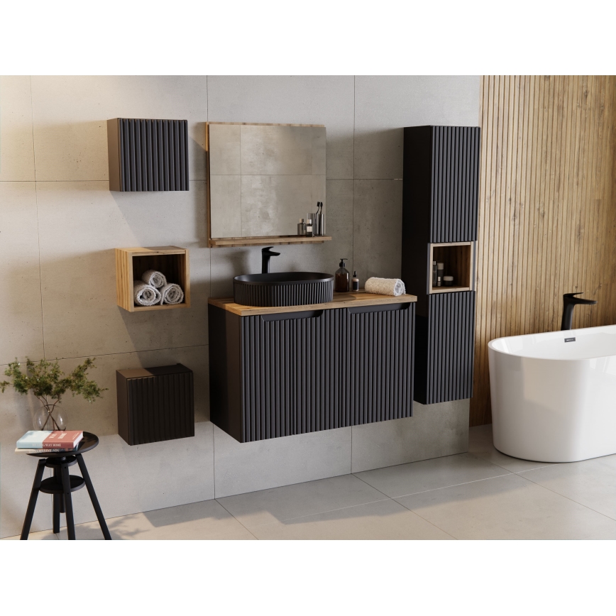 COMAD BEYOND 5 BLACK (E-6564) - Lavatório de encostar BEYOND 48x32,5 cm cerâmica/preto fosco