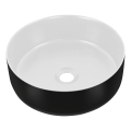 COMAD UM-6259 SIMPLE 8. - Lavatório de encostar SIMPLE diâmetro 36 cm cerâmica/branco mate/preto mate