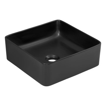 COMAD UM-6276 SLIM 40 BLACK DP - Lavatório de encostar SLIM 37x37 cm cerâmica/preto fosco