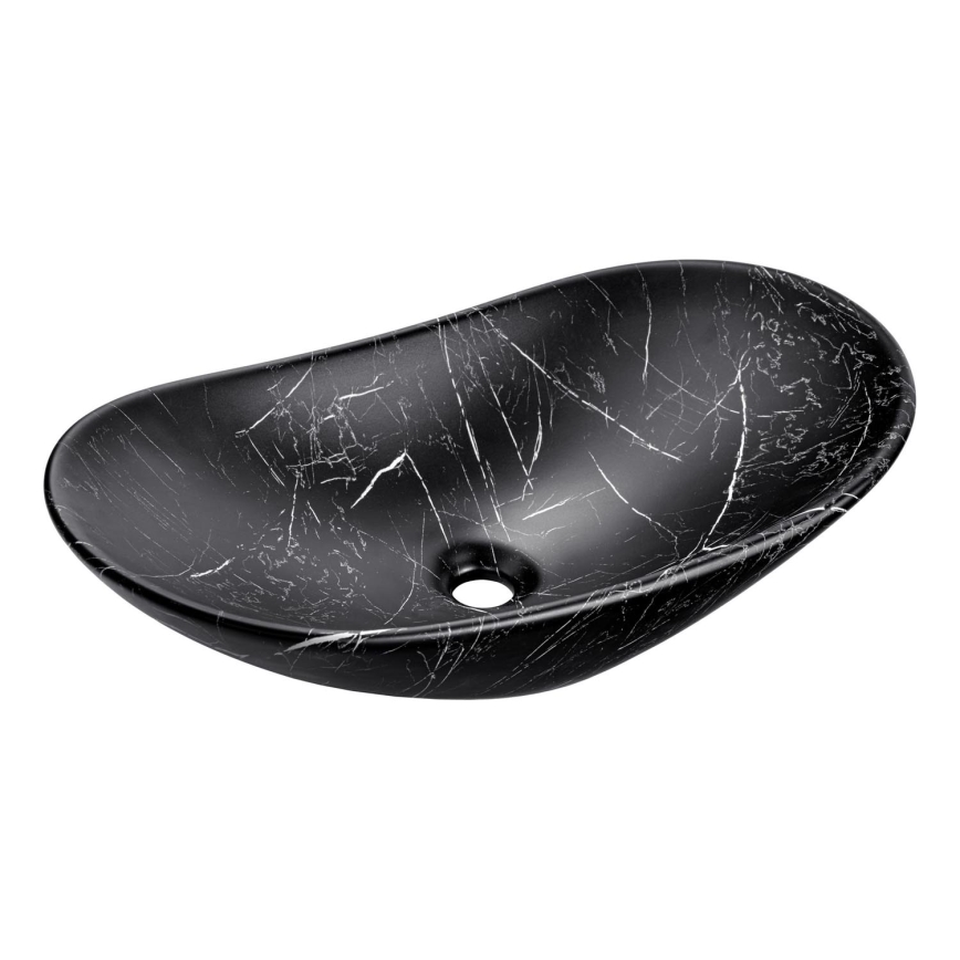 COMAD UN-LENA-MB2 - Lavatório de bancada LENA 61,5x36 cm cerâmica/preto mate