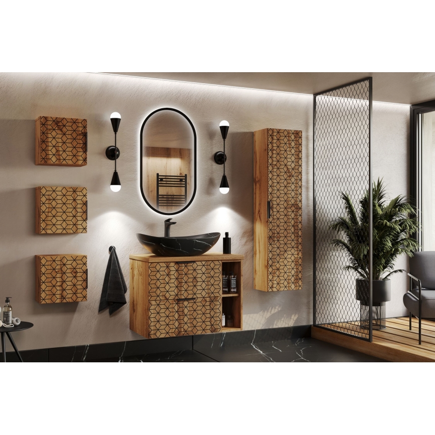 COMAD UN-LENA-MB2 - Lavatório de bancada LENA 61,5x36 cm cerâmica/preto mate