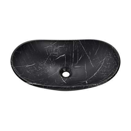 COMAD UN-LENA-MB2 - Lavatório de bancada LENA 61,5x36 cm cerâmica/preto mate