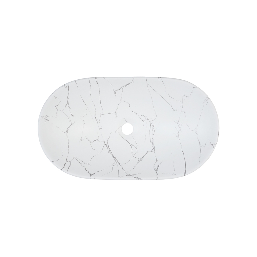 COMAD UN-LENA-MW17 - Lavatório de encostar LENA 61,5x36 cm cerâmica/branco mate