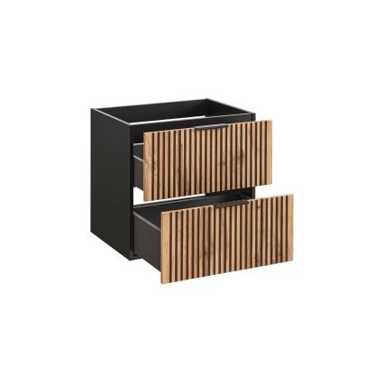 COMAD XILO BLACK WOTAN 82-60-D-2S - Móvel para lavatório XILO 57x60,2 cm preto/carvalho Wotan