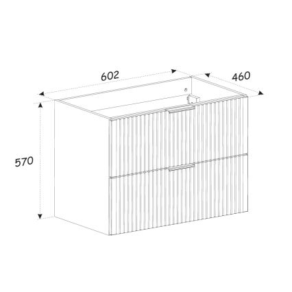 COMAD XILO BLACK WOTAN 82-60-D-2S - Móvel para lavatório XILO 57x60,2 cm preto/carvalho Wotan