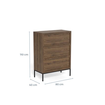 Cômoda ALIN 80x40 cm castanha