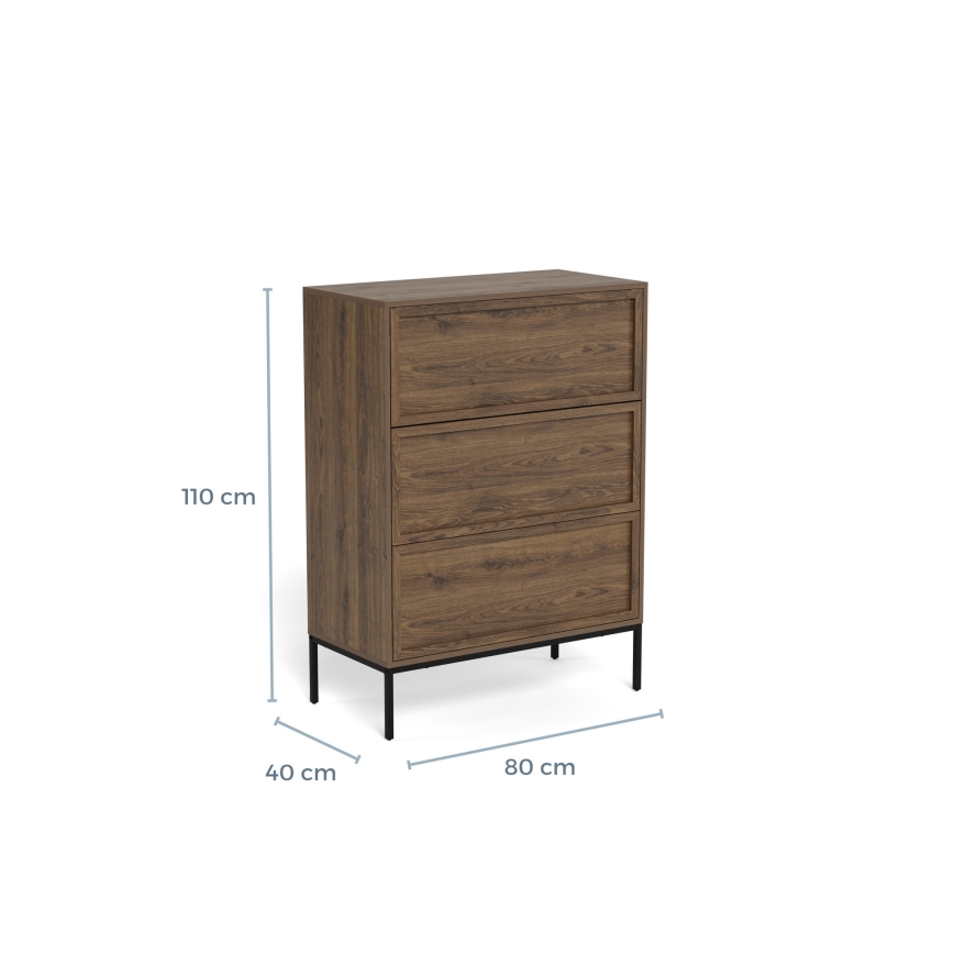 Cômoda ALIN 80x40 cm castanha