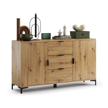 Cómoda com gavetas e portas LORA carvalho artisan