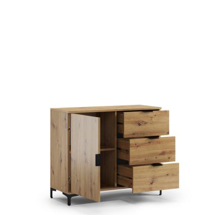 Cômoda com gavetas LORA carvalho artisan