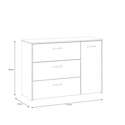 Cómoda com gavetas URO carvalho artisan/branco