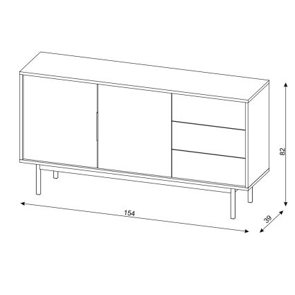 Cômoda ELI 154x82x39 cm preta
