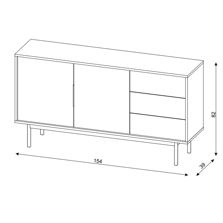 Cômoda ELI 154x82x39 cm preta