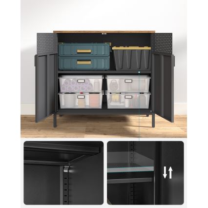 Cômoda FIRA preta/marrom