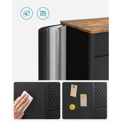 Cômoda FIRA preta/marrom