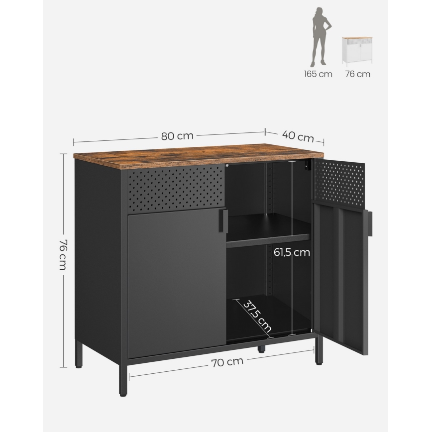 Cômoda FIRA preta/marrom