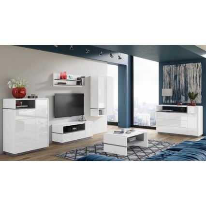 Cômoda com gaveta FRED branco/cinza